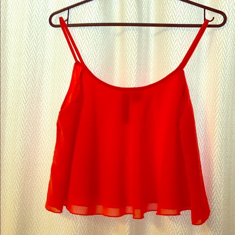Hot pink flowy crop top